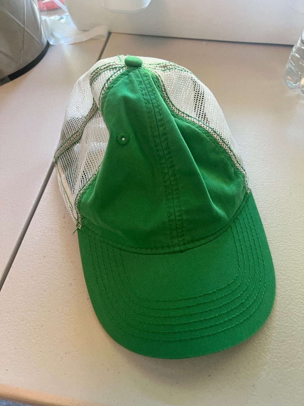Green & White Mesh Trucker Hat Snapback Cap